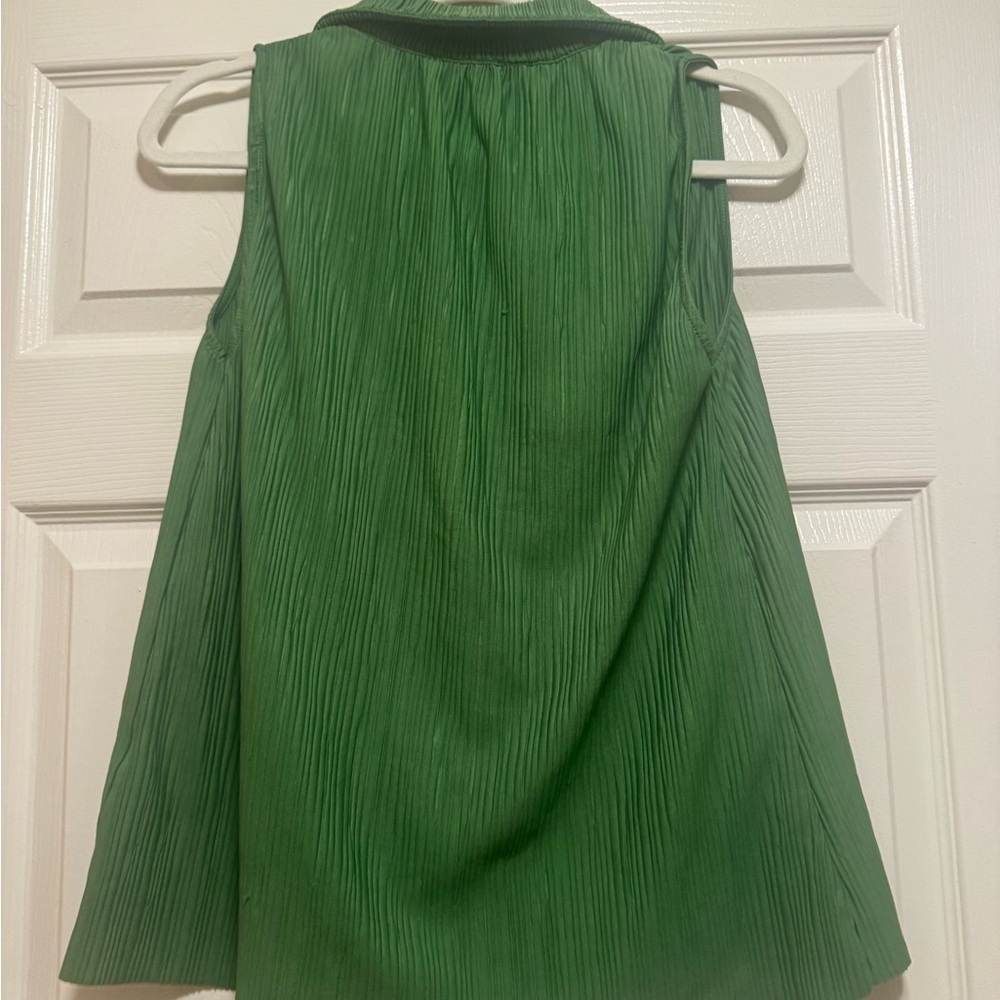 Zara Green Pleated Tank - Picture 10 of 16